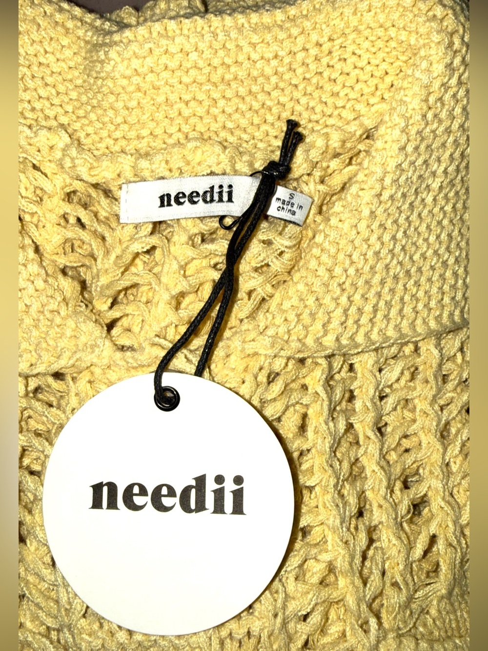 NEW Yellow Crochet 2 Piece Short Set sz SM - Picture 3 of 5